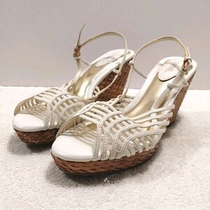Vintage Connie Heels Size 8M White Straps #C002